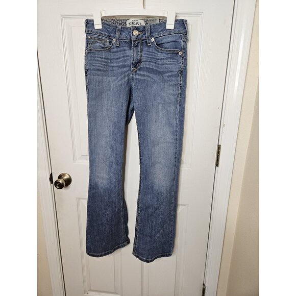 Ariat REAL Denim Icon Straight Womens Blue Jeans Cowgirl Western 29x30 - Picture 1 of 10
